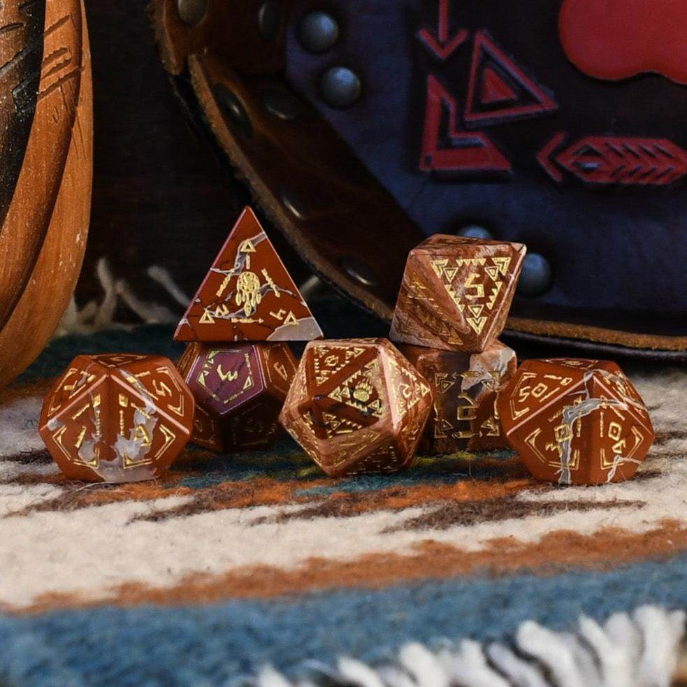Navajo Red Jasper Stone Dice Set - Dice Around the World Collection - 