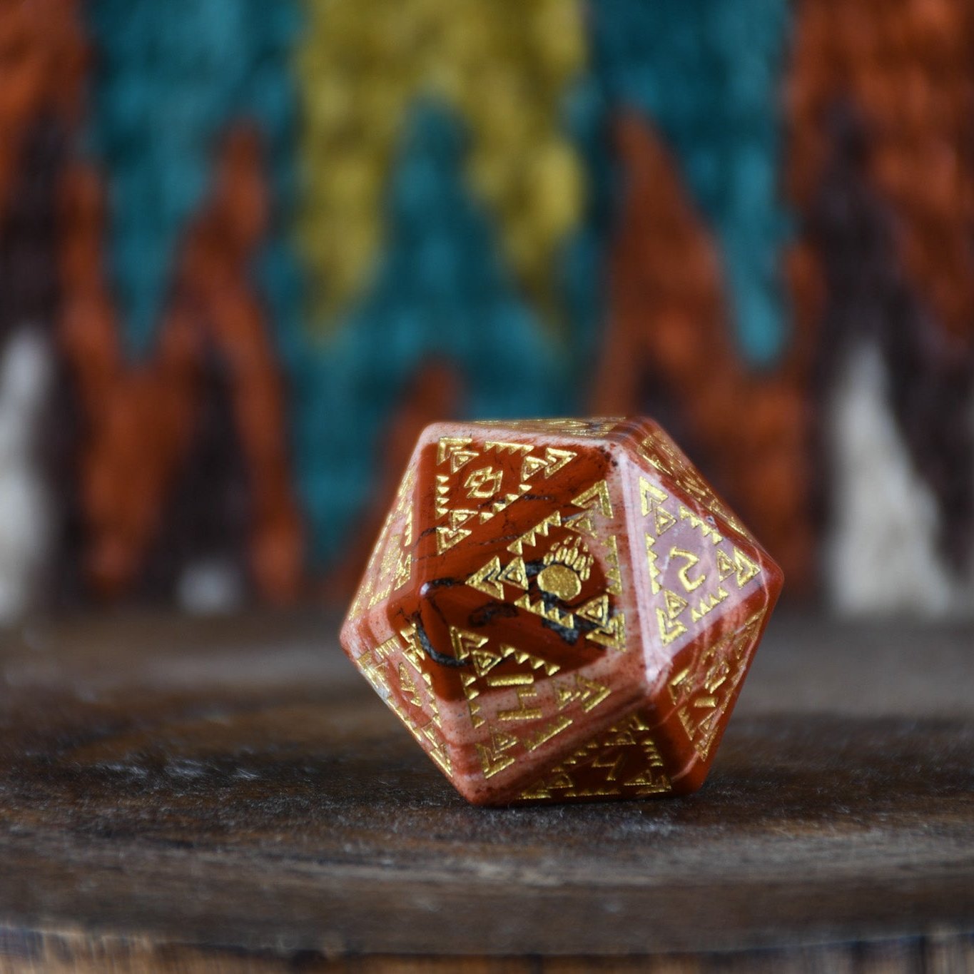 Navajo Red Jasper Stone Dice Set