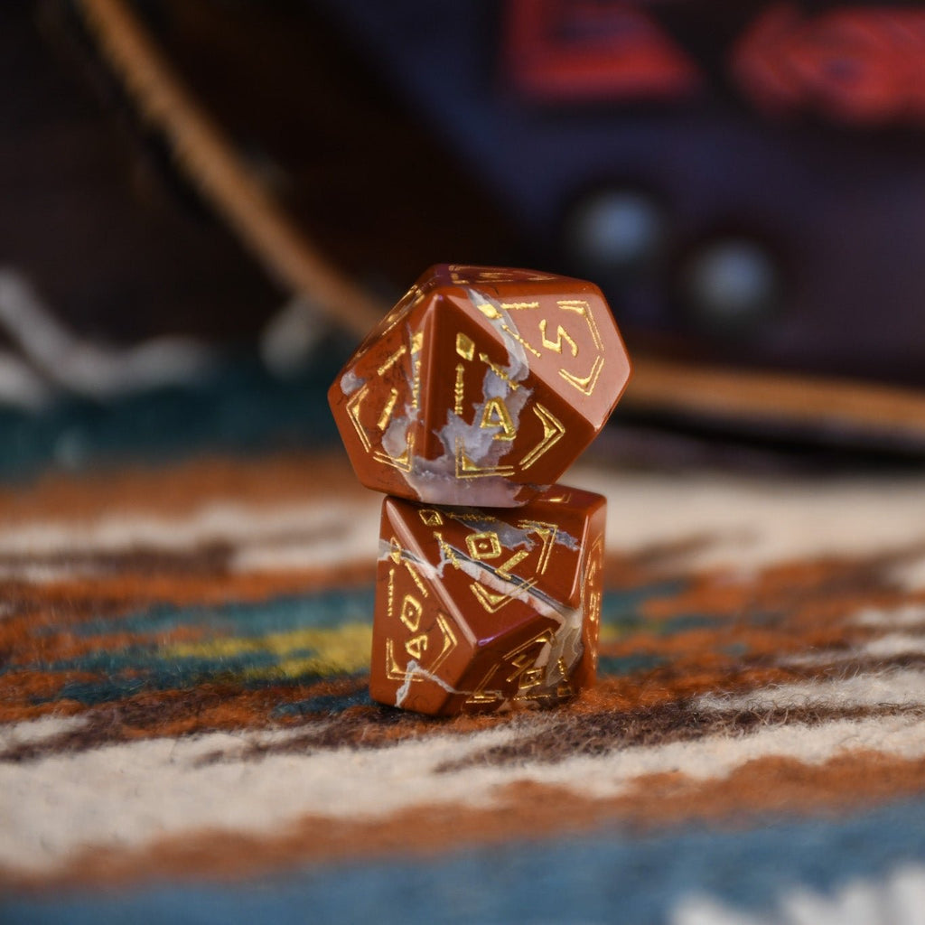 Navajo Red Jasper Stone Dice Set
