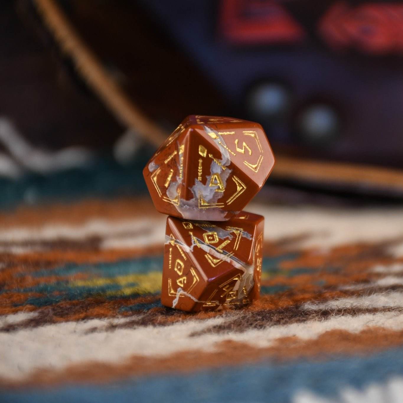 Navajo Red Jasper Stone Dice Set - Dice Around the World Collection - 