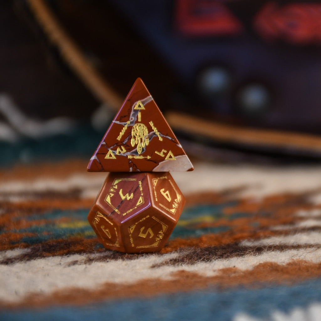 Navajo Red Jasper Stone Dice Set