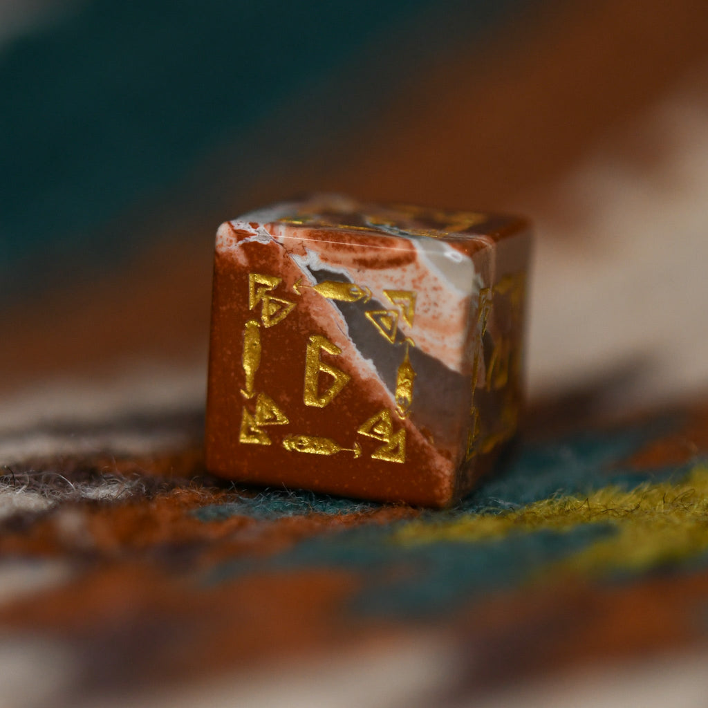 Navajo Red Jasper Stone Dice Set