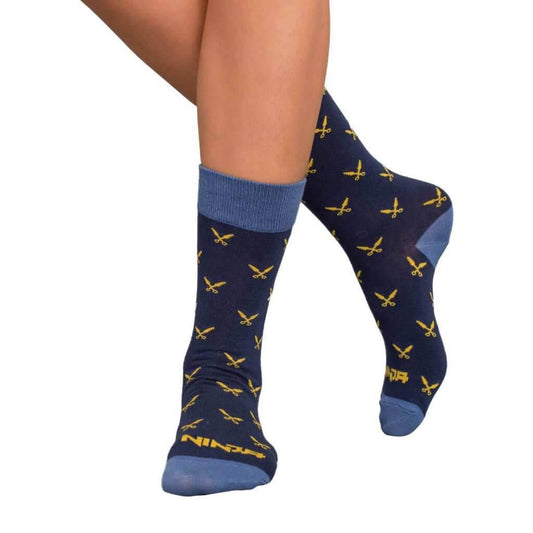Fortnite Ninja Navy & Blue Socks with Daggers - Adult - One Size Fits All