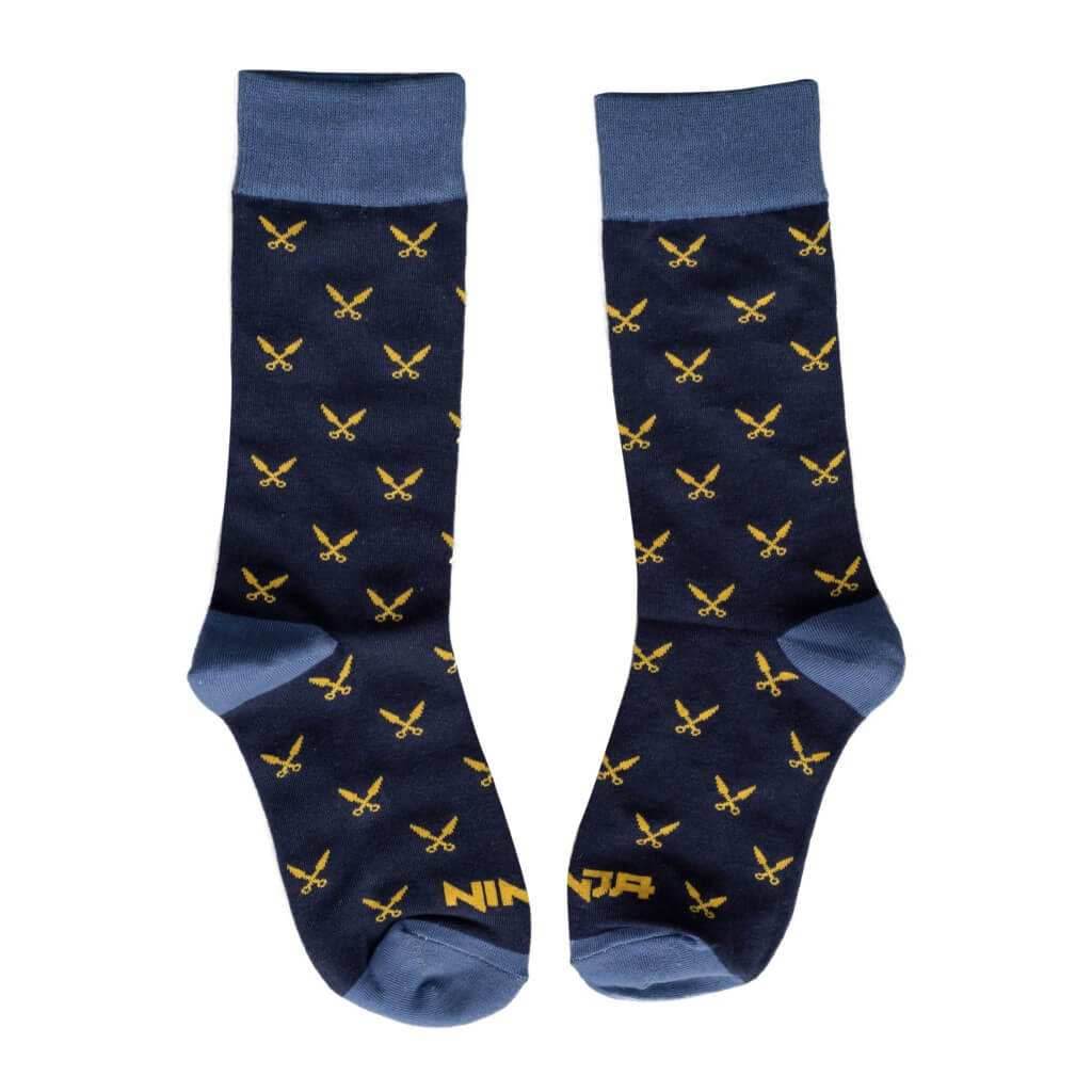 Fortnite Ninja Navy & Blue Socks with Daggers - Adult - One Size Fits All