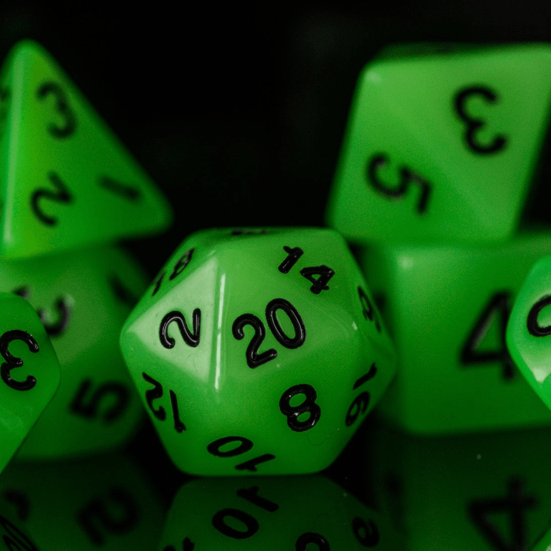 Neon Green Acrylic Dice Set - 