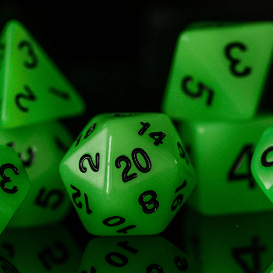 Neon Green Acrylic Dice Set - 
