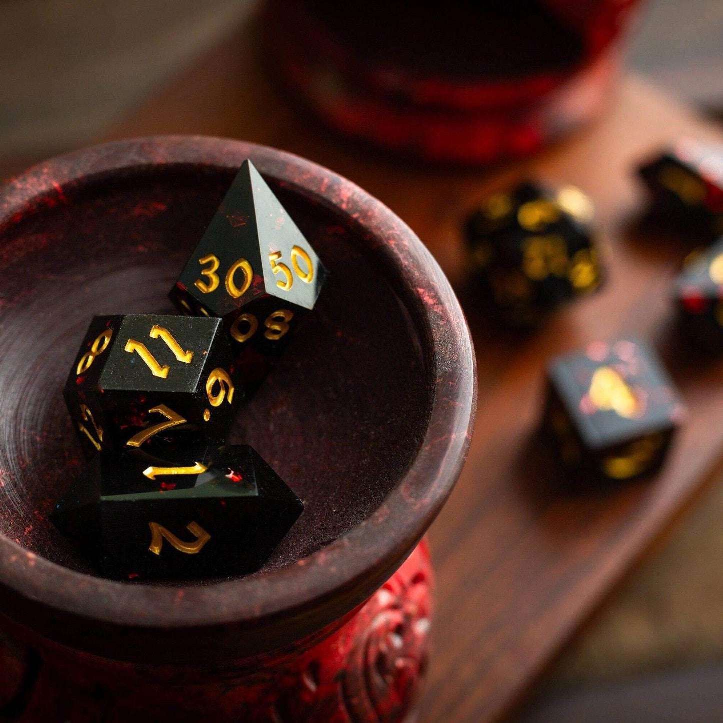 Night Blood Handmade Resin DND Dice Set - Only 1 D20