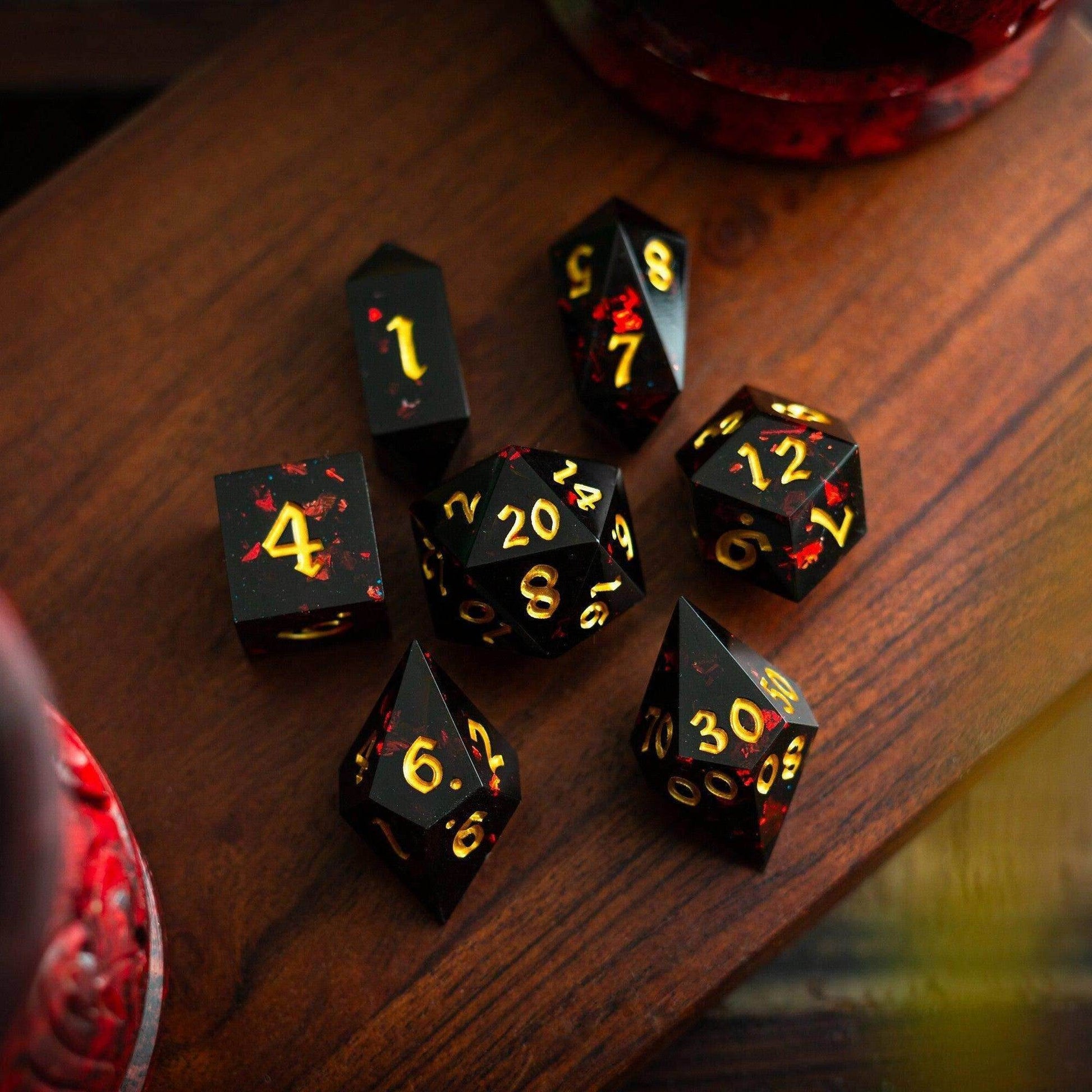Night Blood Handmade Resin DND Dice Set - Only 1 D20