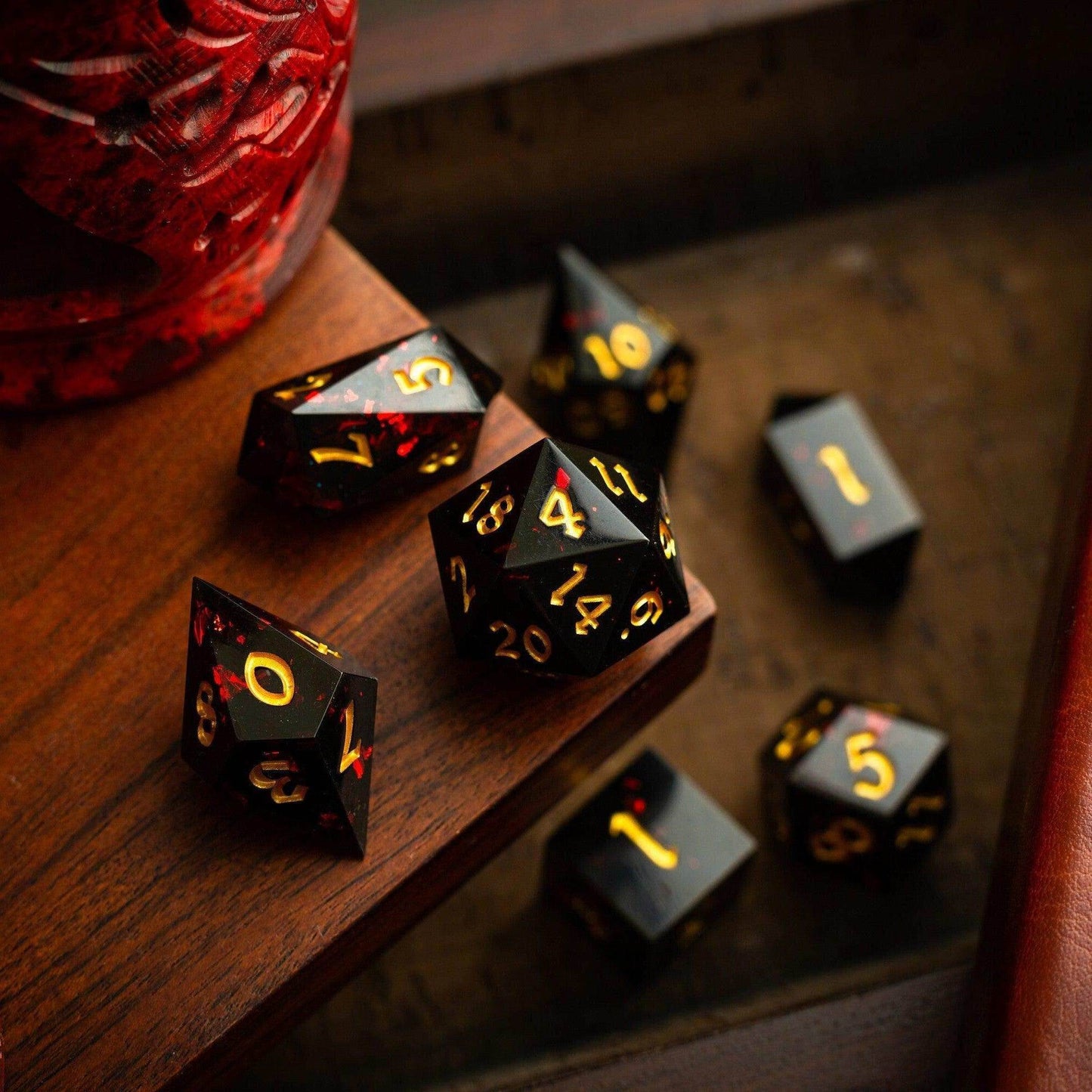 Night Blood Handmade Resin DND Dice Set - Only 1 D20