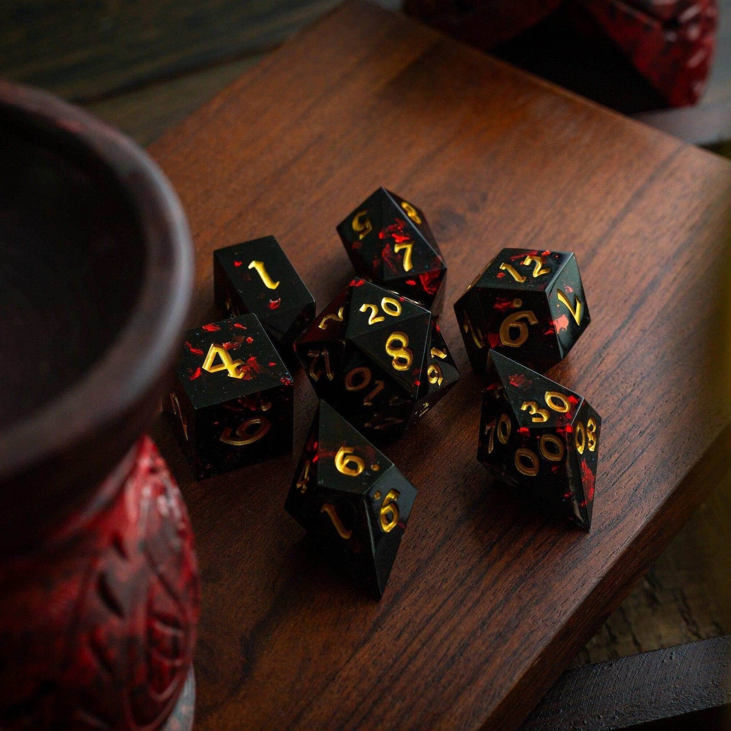 Night Blood Handmade Resin DND Dice Set - Only 1 D20
