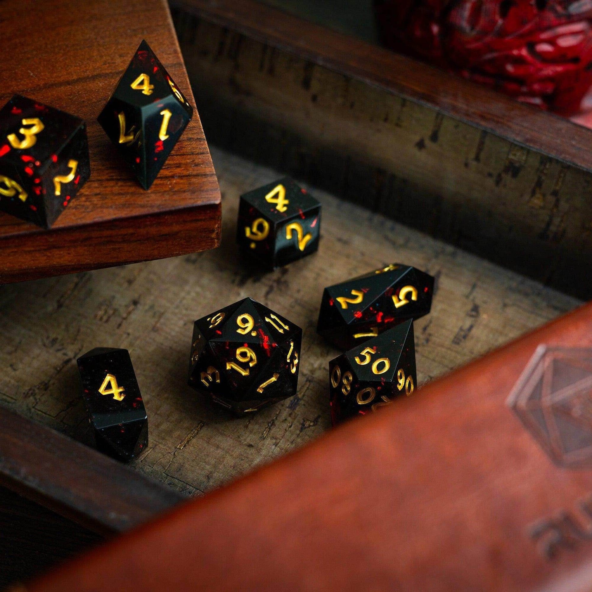 Night Blood Handmade Resin DND Dice Set - Only 1 D20