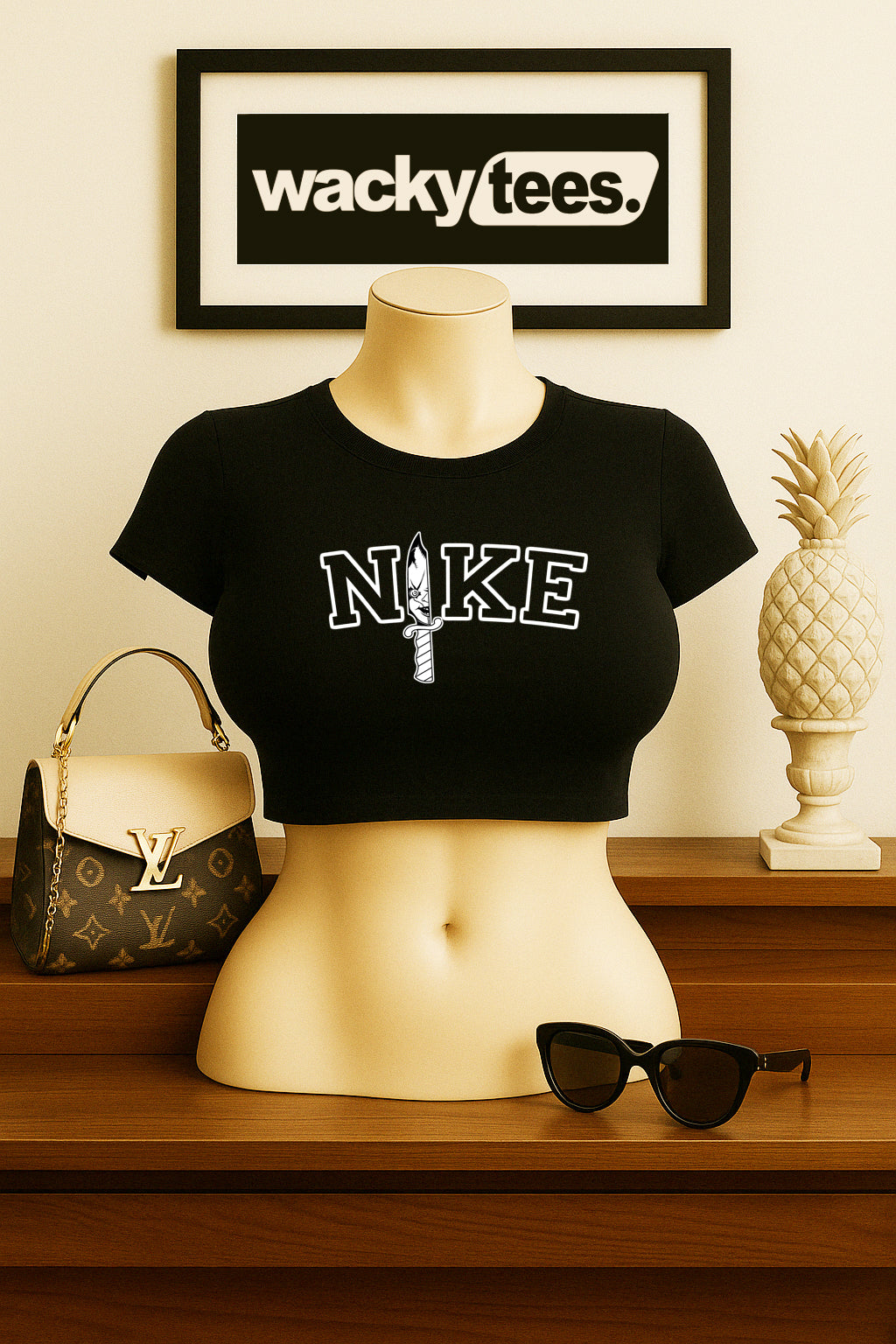 N!KE Chucky Knife Childs Play Horror Terror Halloween Graphic Tee Shirt