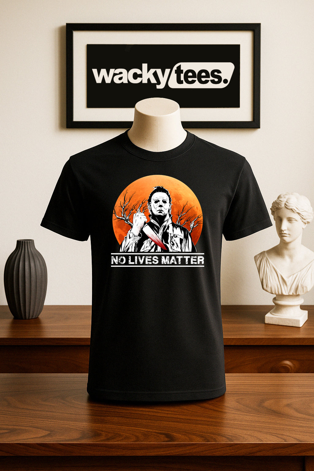 No Lives Matter Michael Myers Horror Terror Halloween Graphic Tee Shirt