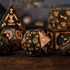 Nordic Black Labradorite Stone Dice Set