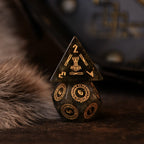 Nordic Black Labradorite Stone Dice Set