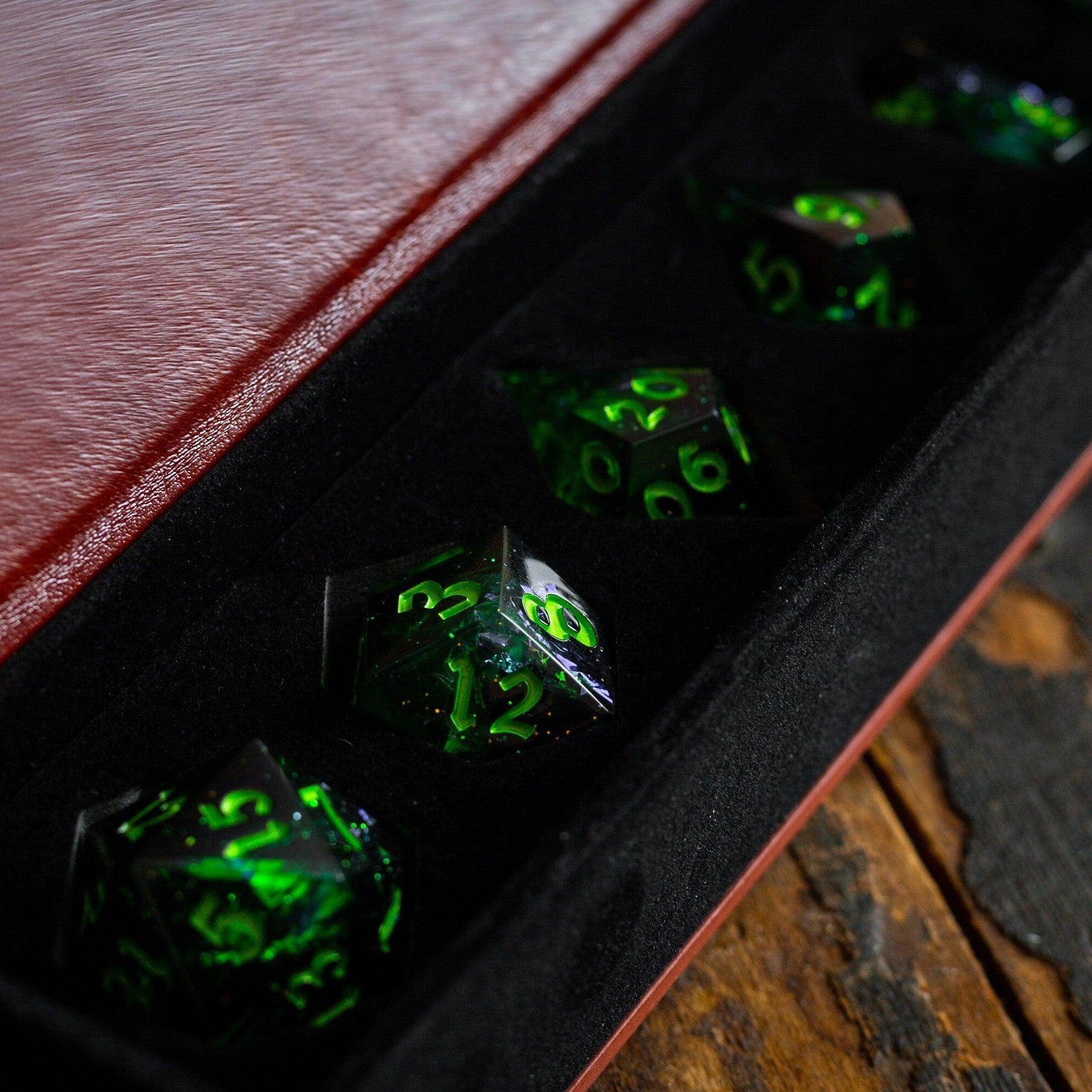 Nox Green Handmade Resin DND Dice Set - Only 1 D20