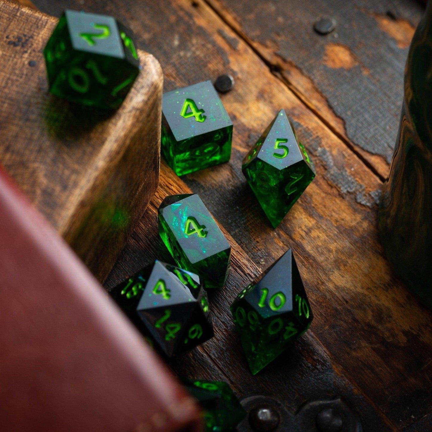 Nox Green Handmade Resin DND Dice Set - Only 1 D20