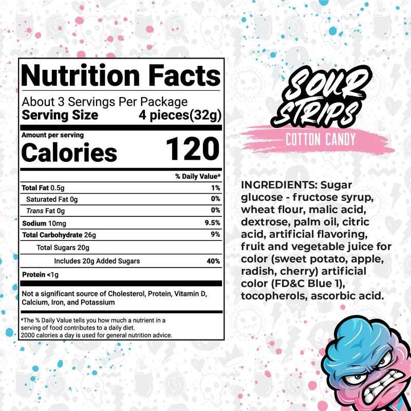 Sour Strips Cotton Candy (104g) - 