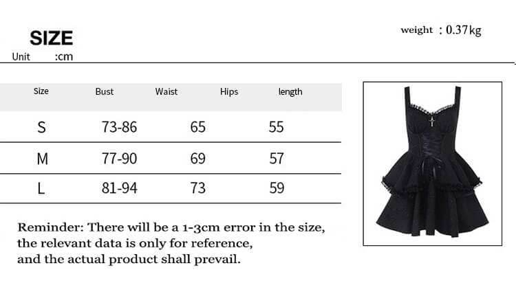Gothic Double-Layered Polyester Party Dress - Polyester / S - Bust 73-86 cm