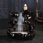 Black Cascade Waterfall Backflow Incense Burner - Black