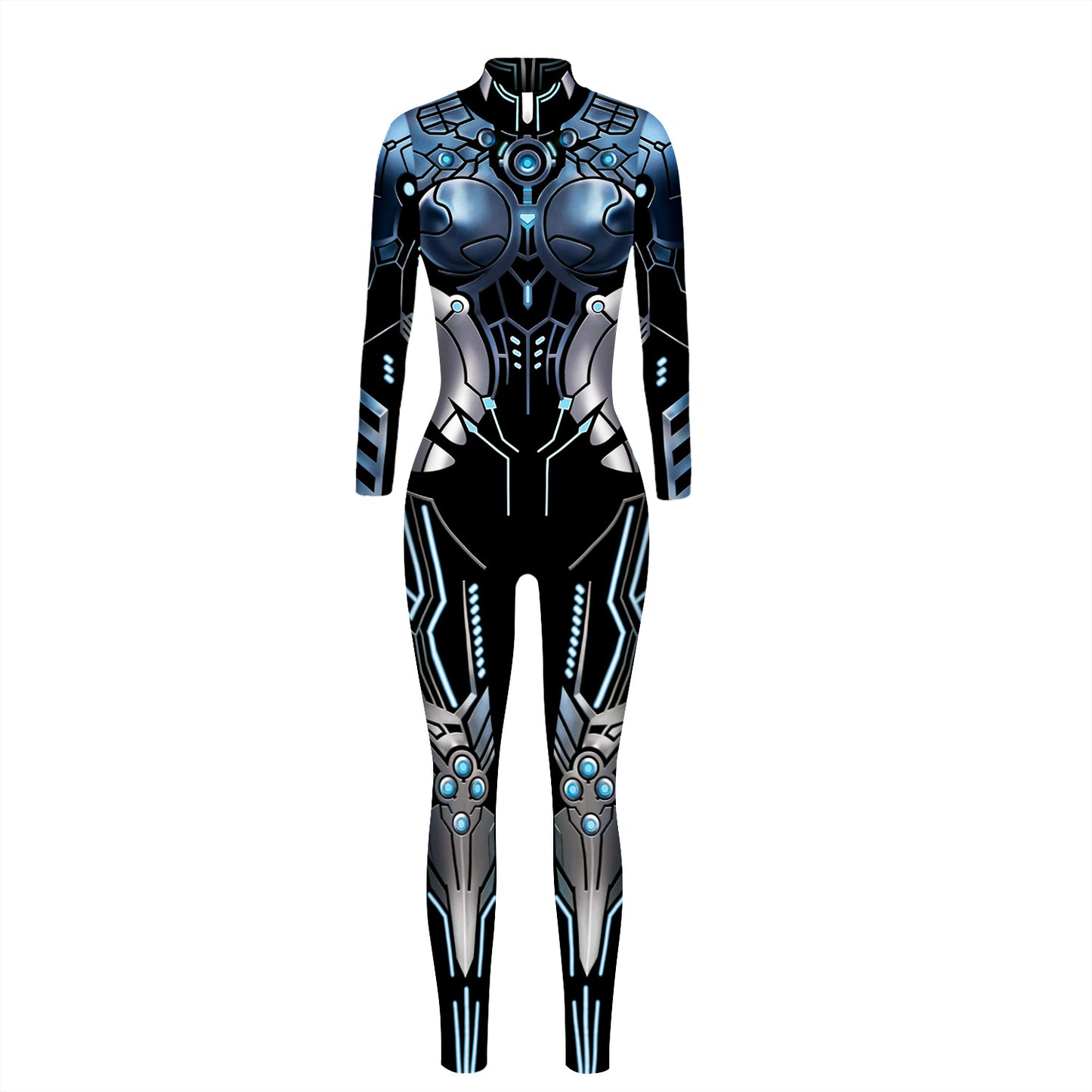 Machine Armor 3D Digital Printing Slim Slimming Jumpsuit For Women-DungeonDice1