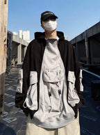 YEH1 Patchwork Functional Hoodie - Grey / S