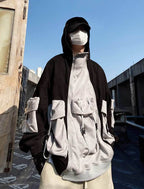 YEH1 Patchwork Functional Hoodie - Grey / S