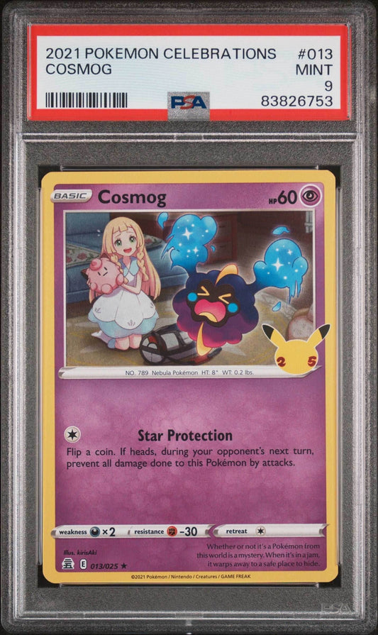 2021 POKEMON CELEBRATIONS COSMOG #13 PSA 9 - 