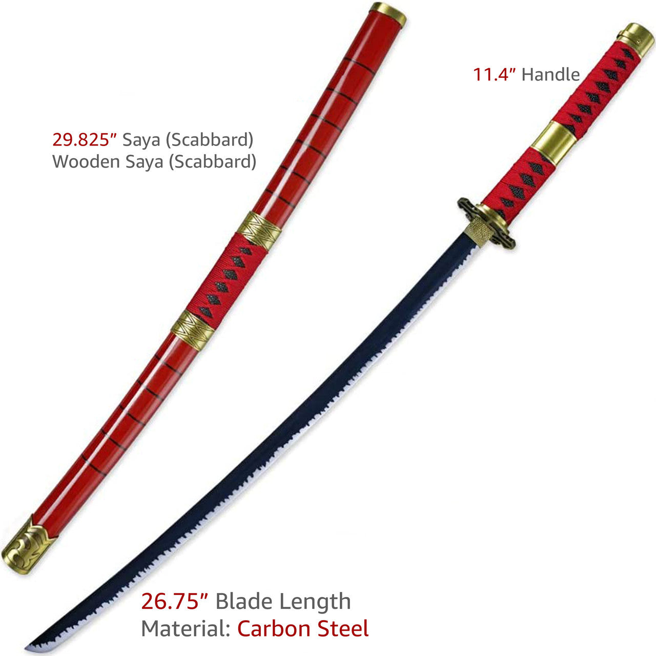 One piece Zoro Sandai Kitetsu Katana Sword-3
