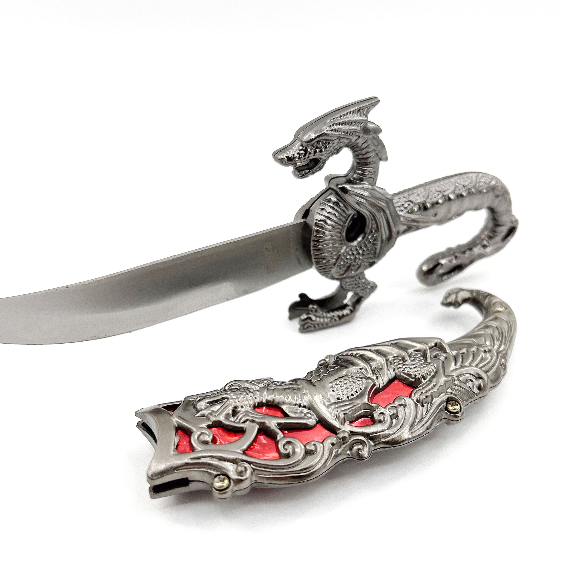 Ornate Red Dragon Decorative Fantasy Dagger Knife-4