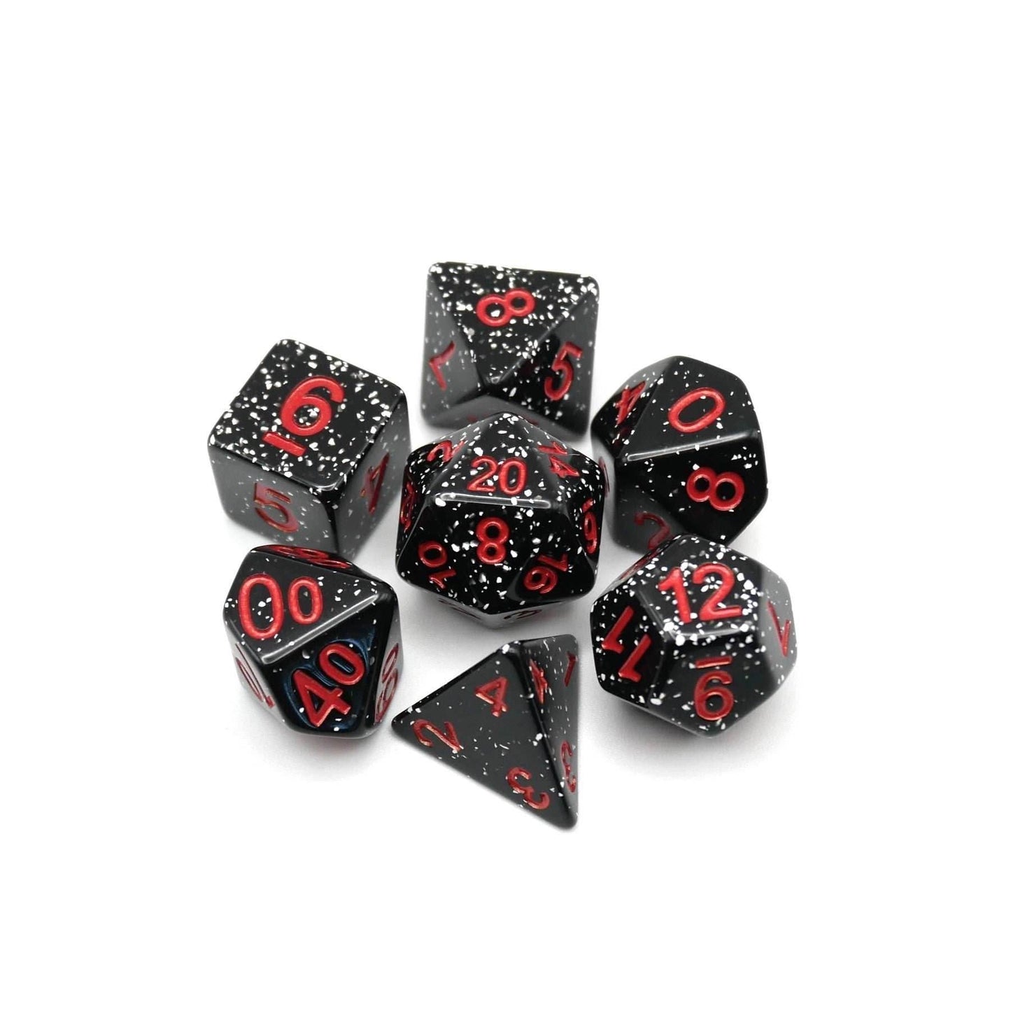 Obsidian Malphite - 7 Piece DnD Dice Set | Acrylic RPG Gaming Dice - 