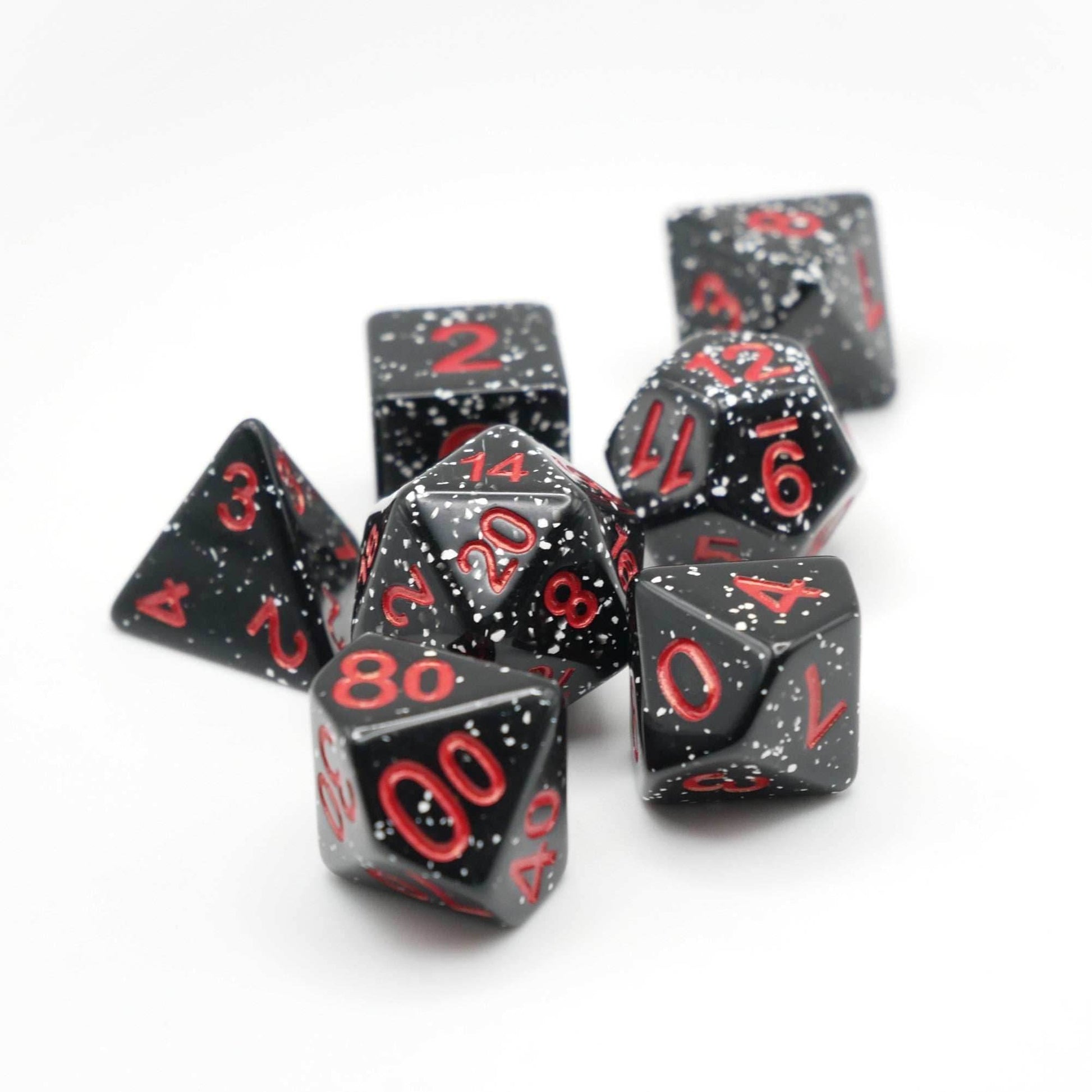 Obsidian Malphite - 7 Piece DnD Dice Set | Acrylic RPG Gaming Dice - 