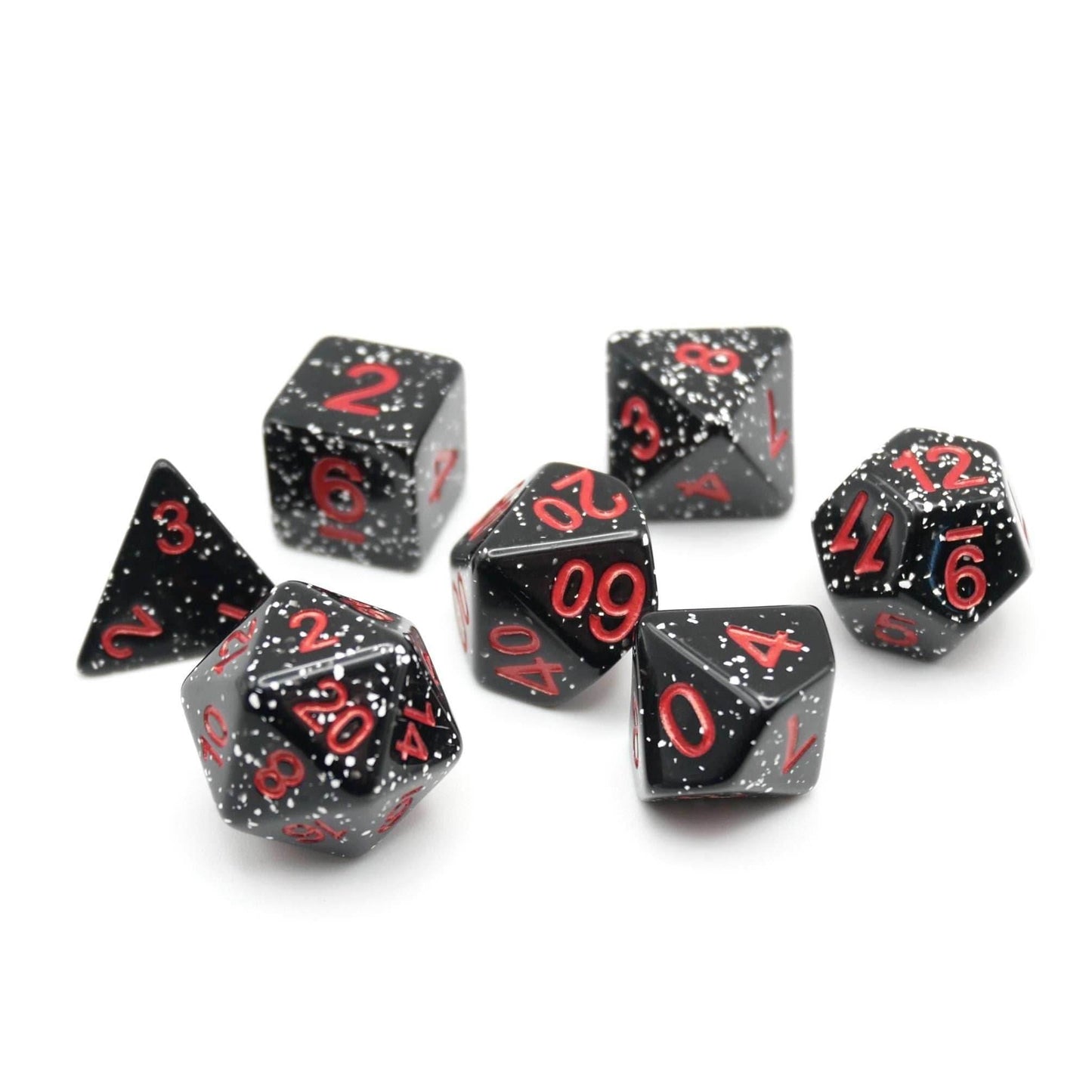 Obsidian Malphite - 7 Piece DnD Dice Set | Acrylic RPG Gaming Dice - 