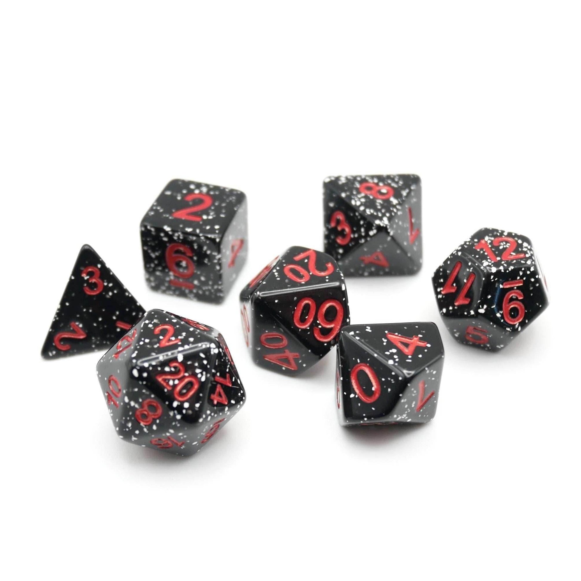 Obsidian Malphite - 7 Piece DnD Dice Set | Acrylic RPG Gaming Dice - 
