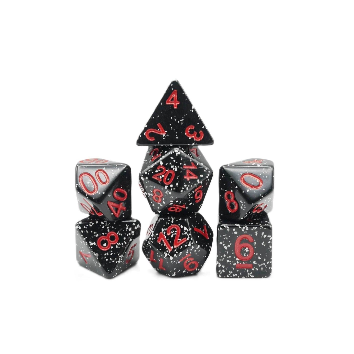 Obsidian Malphite - 7 Piece DnD Dice Set | Acrylic RPG Gaming Dice - 