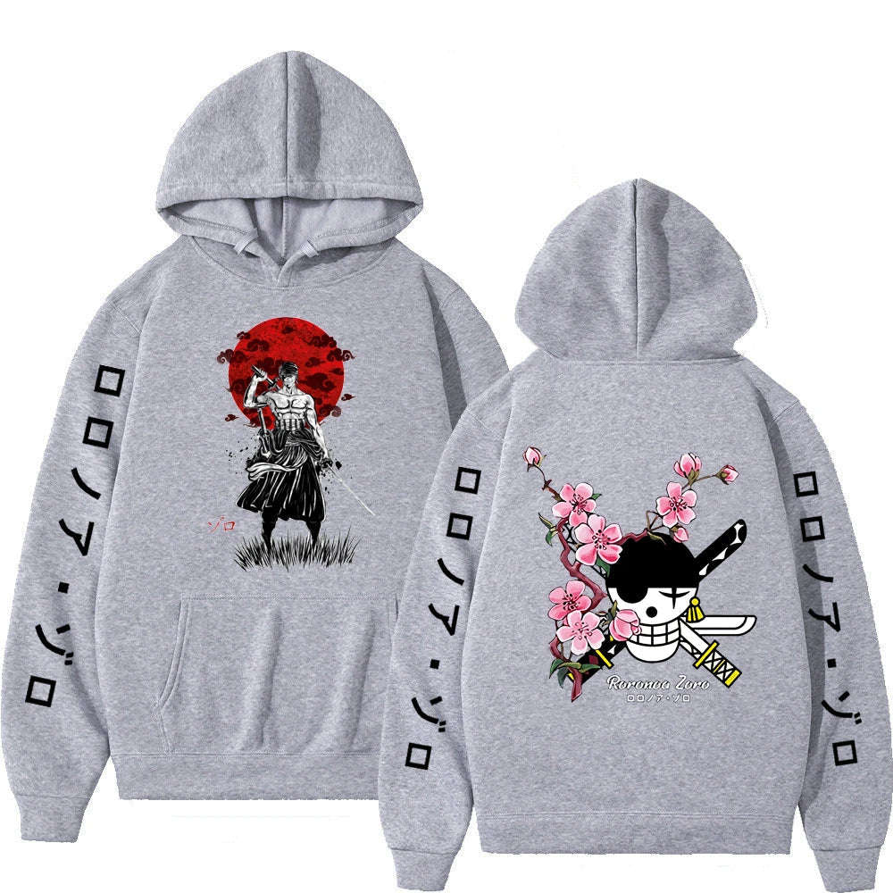 One Piece Roronoa Zoro Hoodies, Japanese Anime Hoodies Men's Casual Fashion Hoody Sweatshirt Male Top