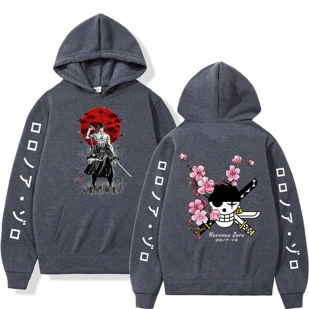 One Piece Roronoa Zoro Hoodies, Japanese Anime Hoodies Men's Casual Fashion Hoody Sweatshirt Male Top