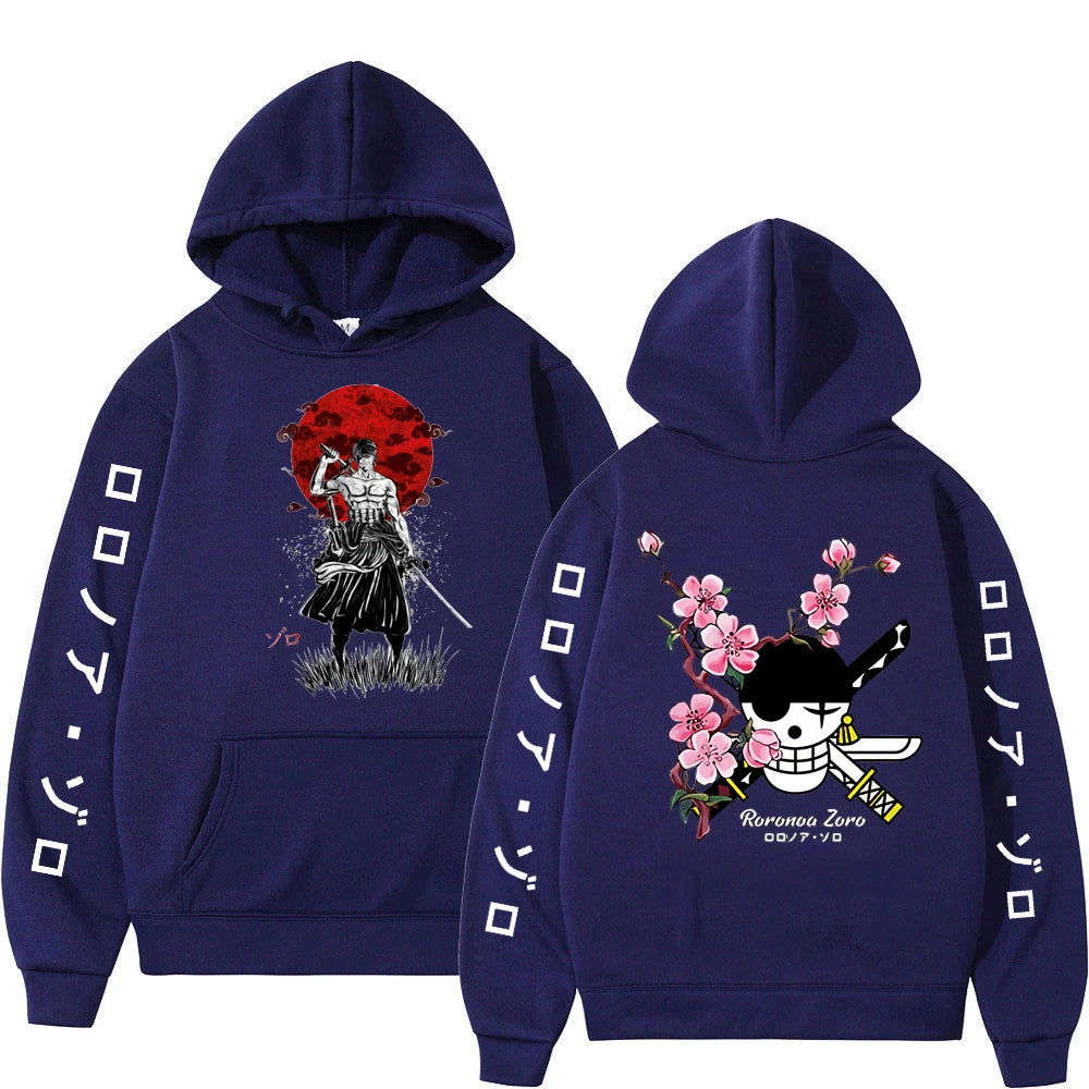 One Piece Roronoa Zoro Hoodies, Japanese Anime Hoodies Men's Casual Fashion Hoody Sweatshirt Male Top