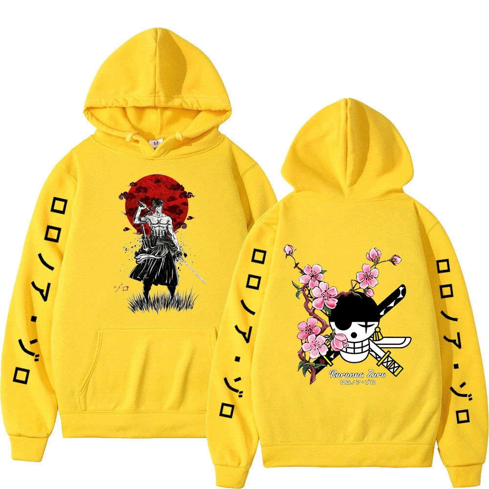 One Piece Roronoa Zoro Hoodies, Japanese Anime Hoodies Men's Casual Fashion Hoody Sweatshirt Male Top