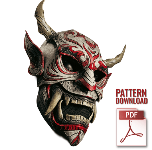 Leather Oni Mask Printable Pattern - 