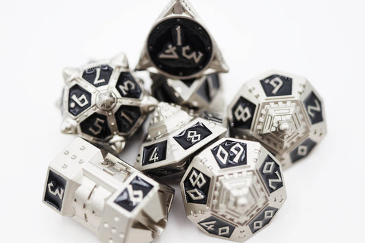 Dice 51: Onyx Ethers - Metal RPG Dice Set - 