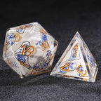 Oriental Charm - Transparent Resin Blue and White Porcelain Dice Set