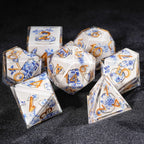 Oriental Charm - Transparent Resin Blue and White Porcelain Dice Set