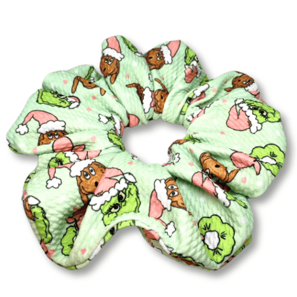 Green Grinch and Max Christmas Bullet Scrunchie - 