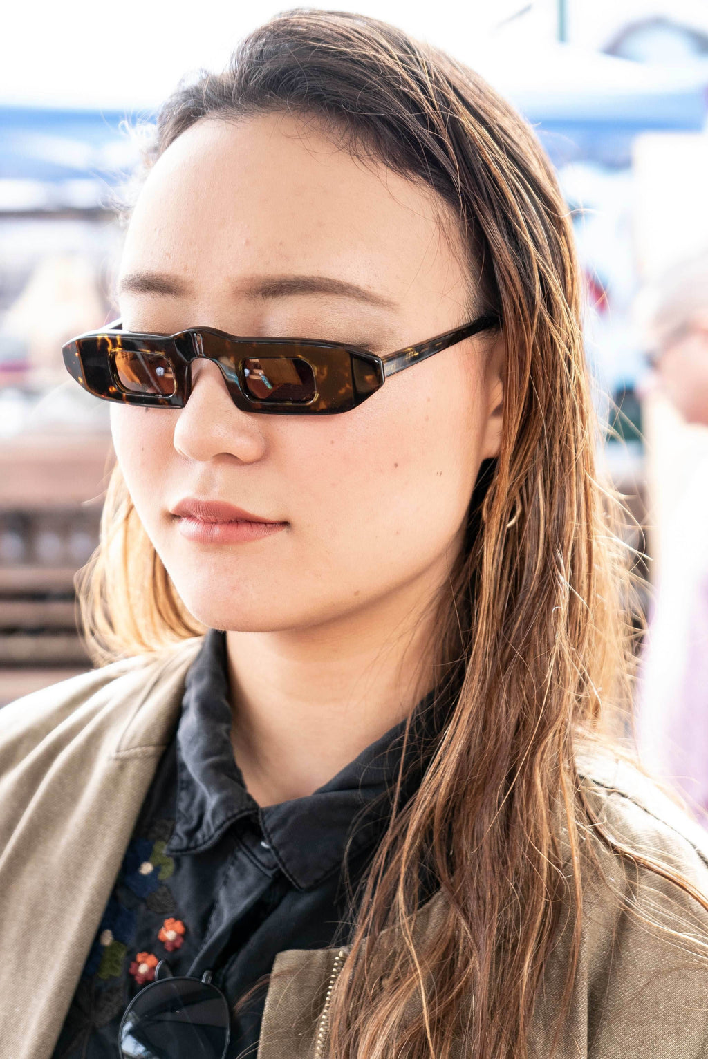 Tortoiseshell Polarized Steampunk Sunglass - Hitomi - Tortoise/Green Lens
