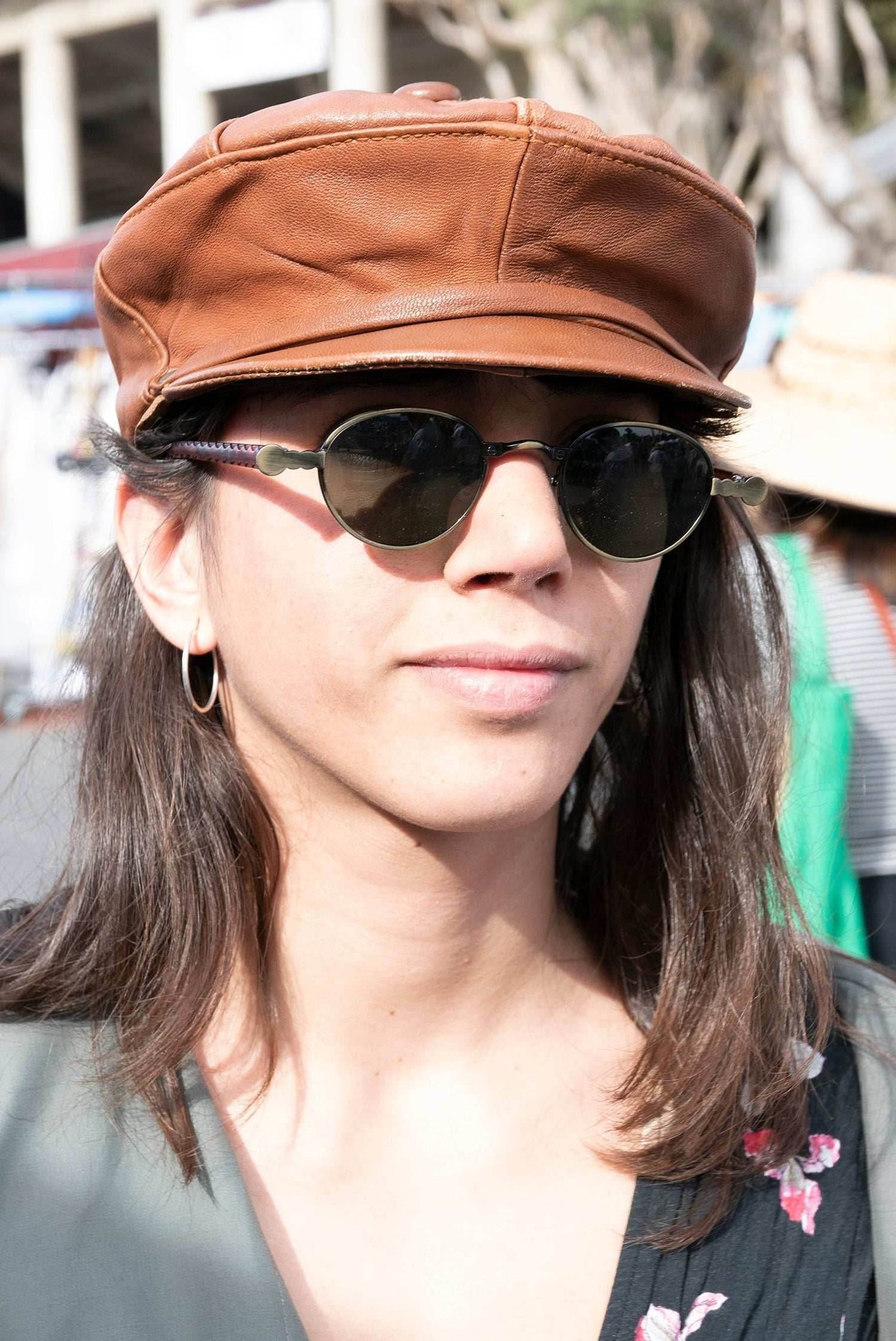 90s Metal Steampunk Victorian Wide Frame Vintage Sunglass - Gideon - Antique Bronze / Gray Lens