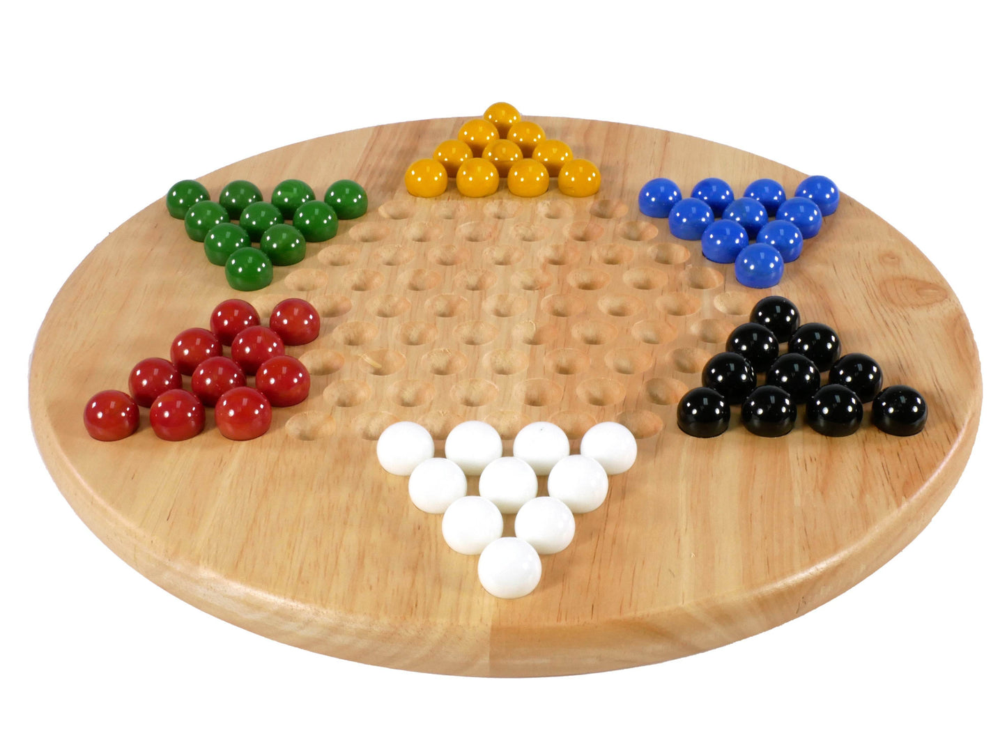 Board Game - Wood Round Chinese Checkers - 