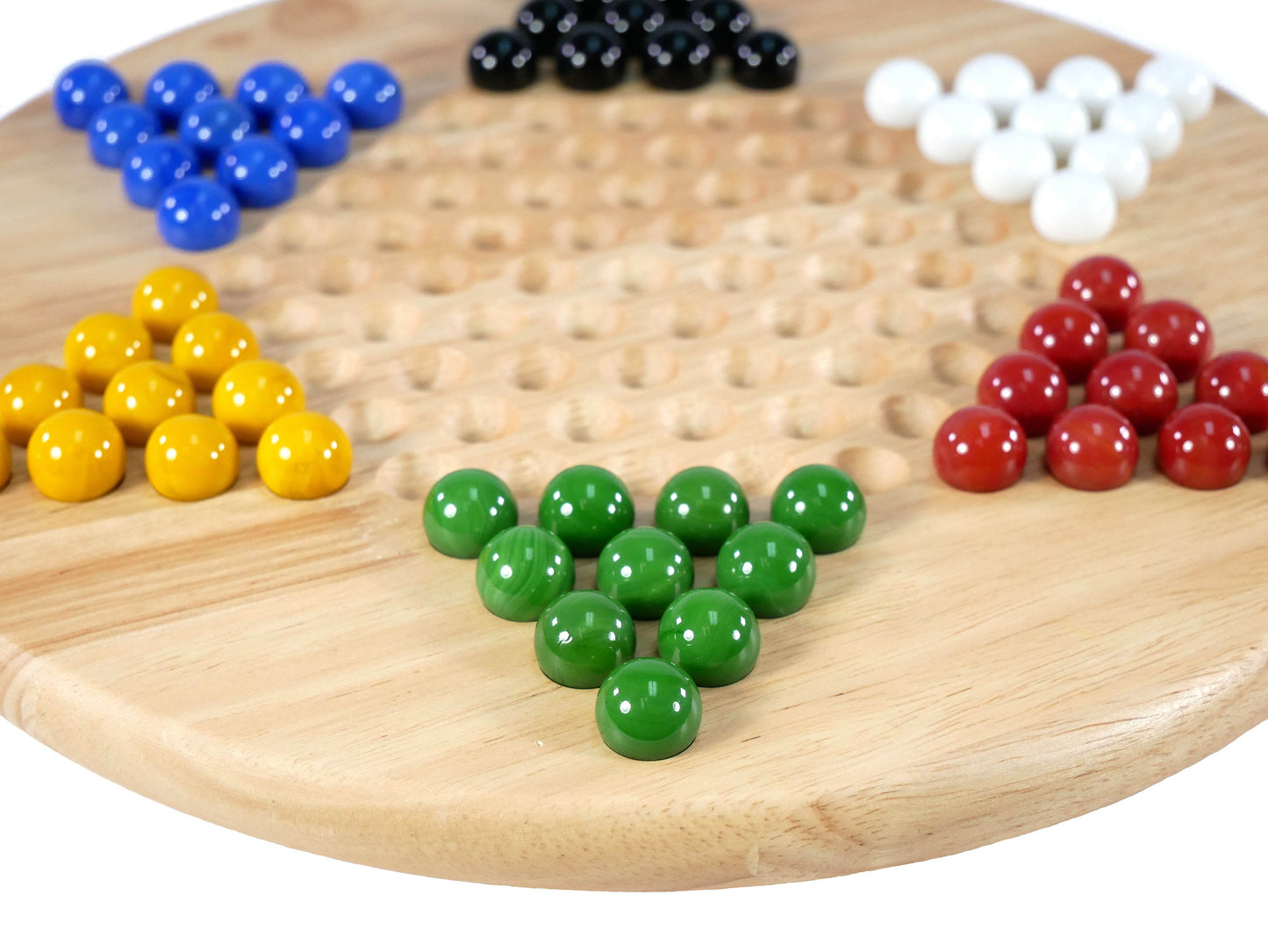 Board Game - Wood Round Chinese Checkers - 