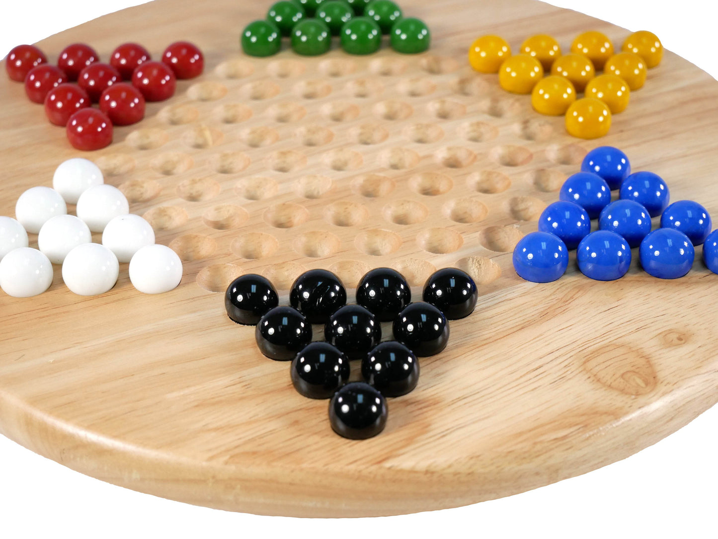 Board Game - Wood Round Chinese Checkers - 