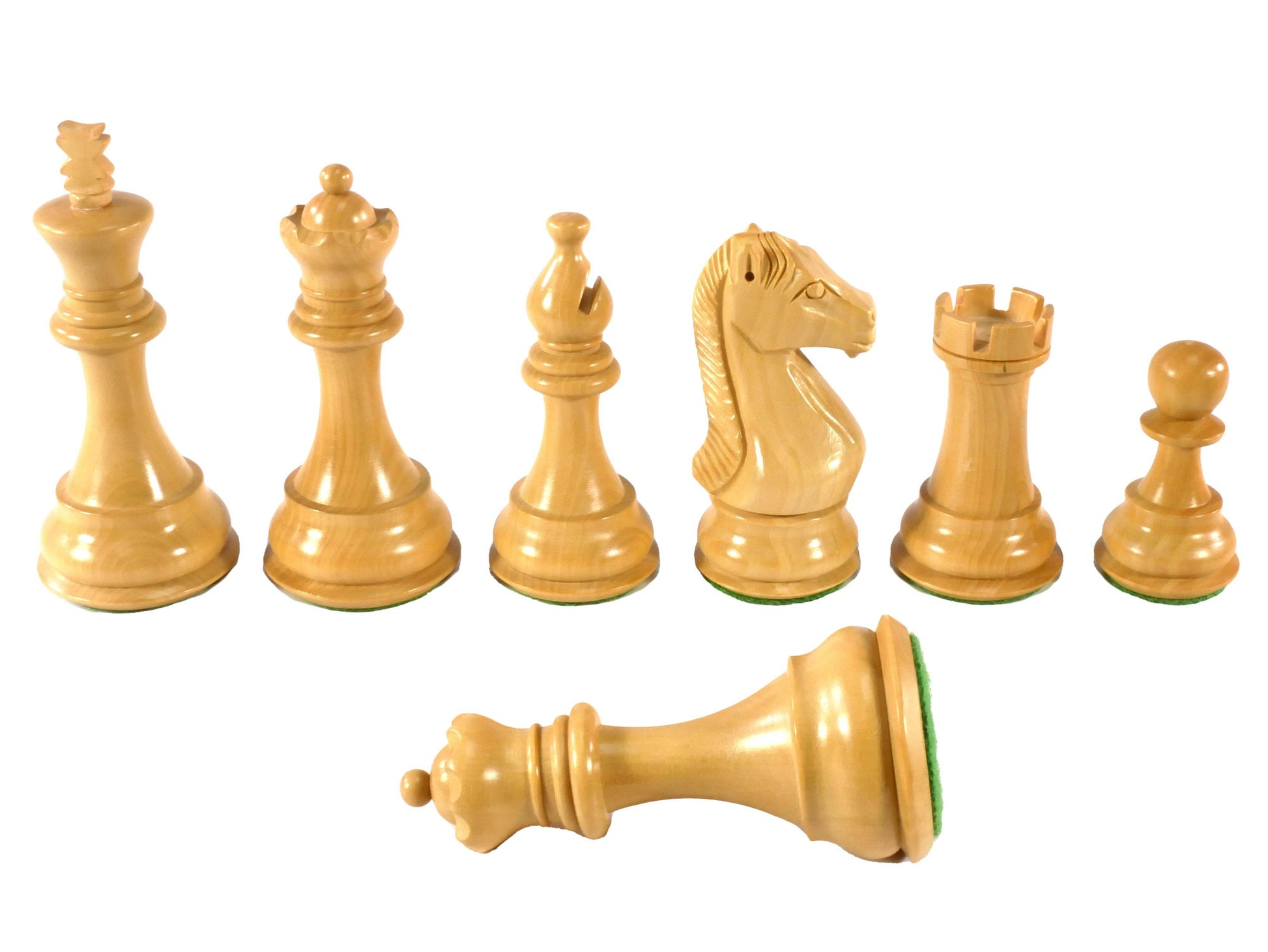 Chess Pieces - 4” Majestic Acaciawood/Boxwood Chess Pieces - 